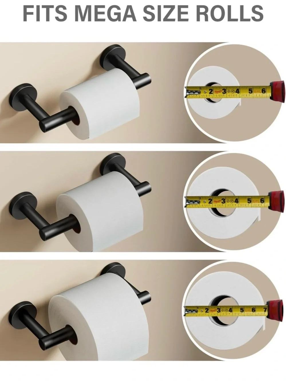 BRAND NEW Matte Black Wall-Mount Toilet Paper Holder - Sleek Modern Design